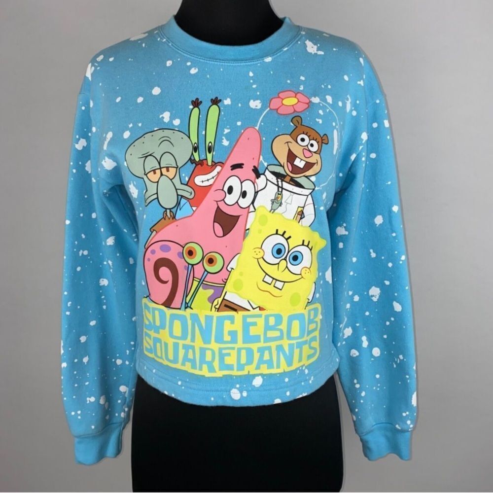 Nickelodeon Blue SpongeBob SquarePants Sweatshirt Size M (7-8)